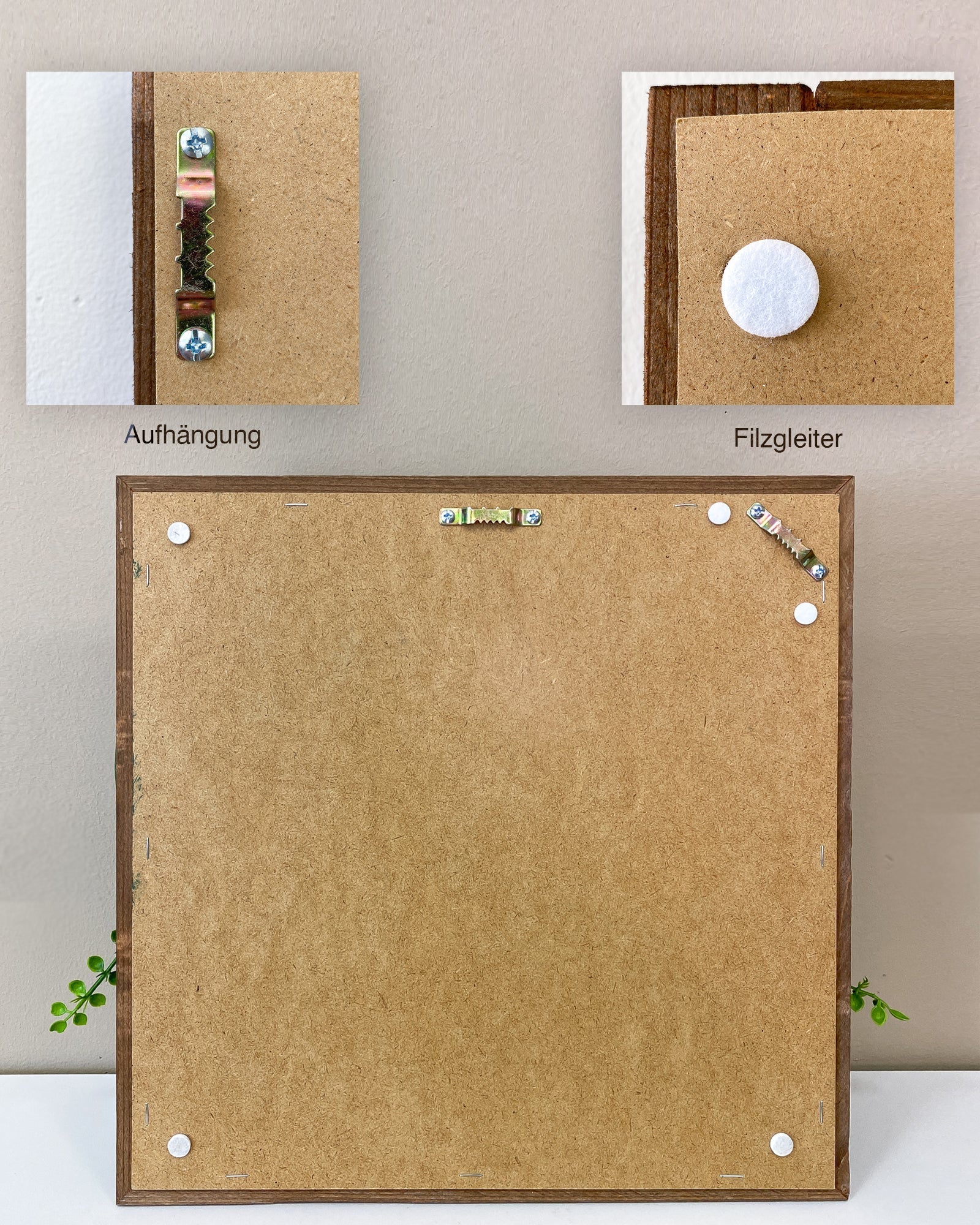 Tiny Frame "BAHIA" aus Realtouch Kunstpflanzen mit Fichtenholzrahmen